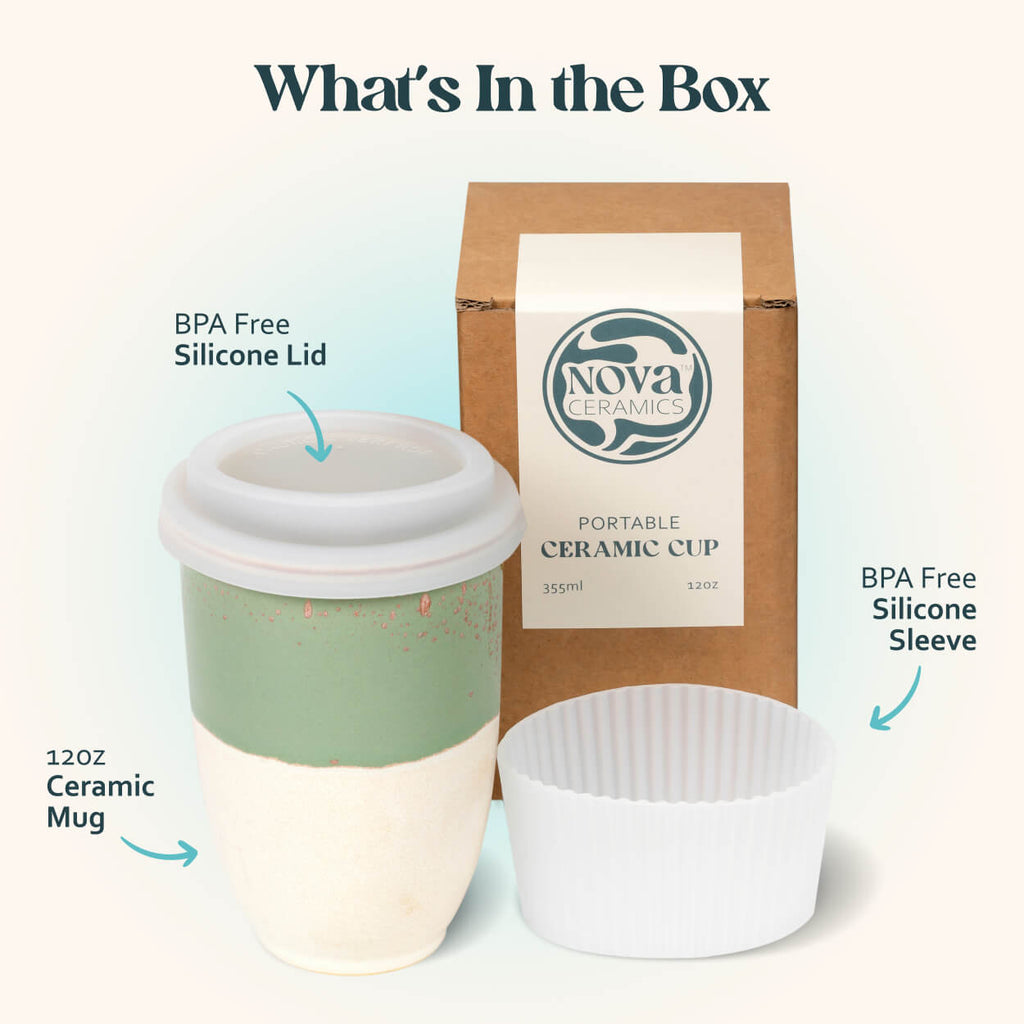 ceramic paper coffee cup Sage Green Cup 12oz