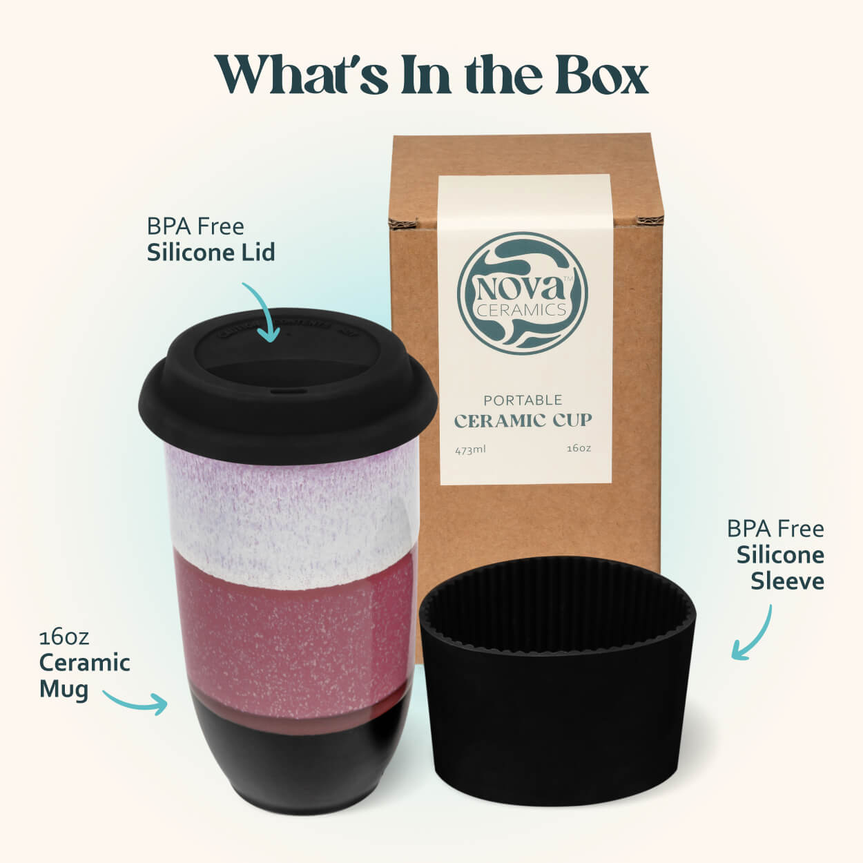 Reusable Ceramic Travel Mug – 16oz Handmade Pottery Coffee Cup in Deep Pink Glaze