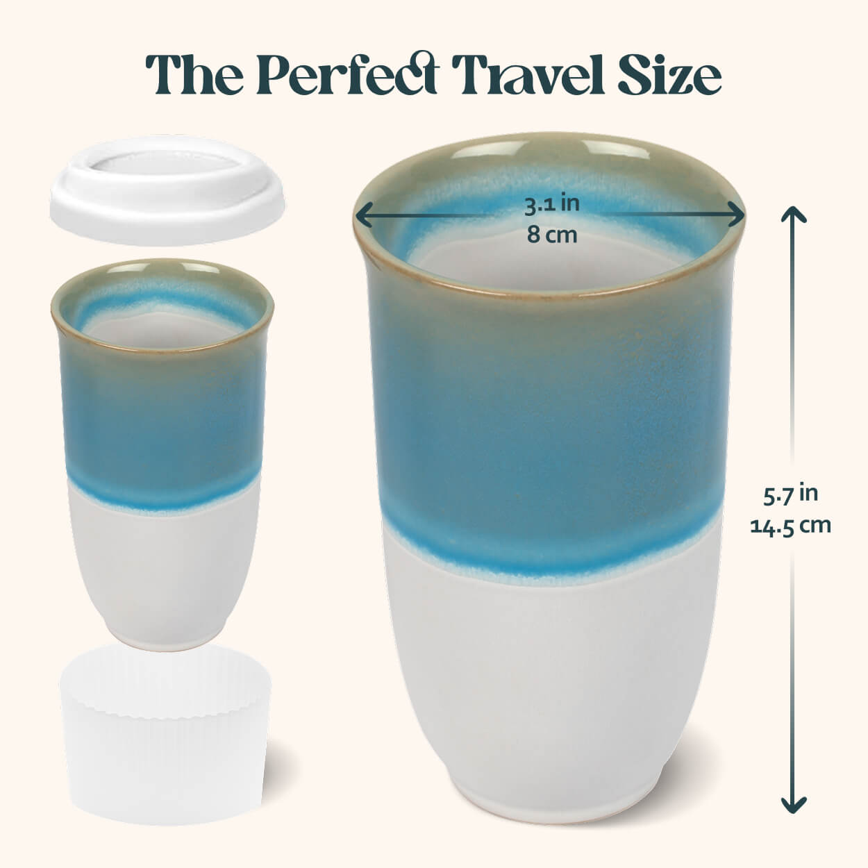 Lagoon Cup 16oz with Lid & Band | Nova Ceramics